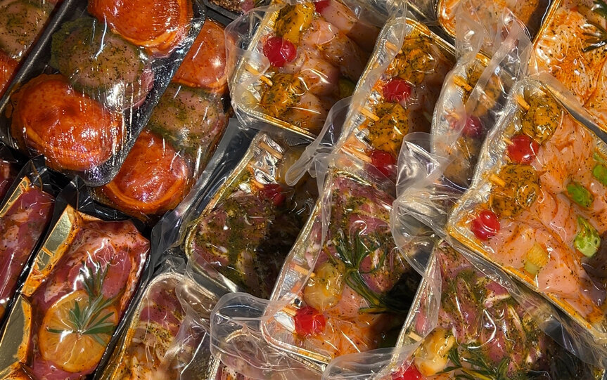 Meat and fish for the grill