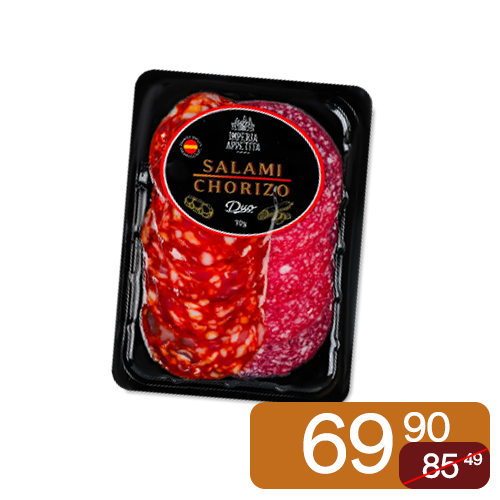 Sausage, Imperia Appetita Chorizo + Salchichon, smoked, sliced