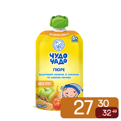 Пюре Чудо-Чадо Фруктовий салатик з печивом та злаками